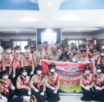 Bupati Jeneponto Lepas 16 Peserta Jambore Nasional ke Cibubur