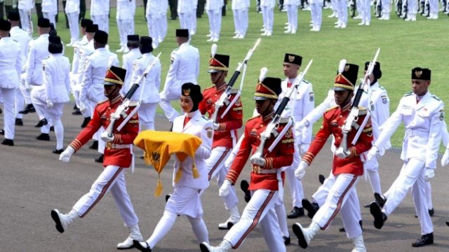 Rangkaian upacara pengibaran bendera Merah Putih di Istana Negara, Jakarta. (Foto: Istimewa)