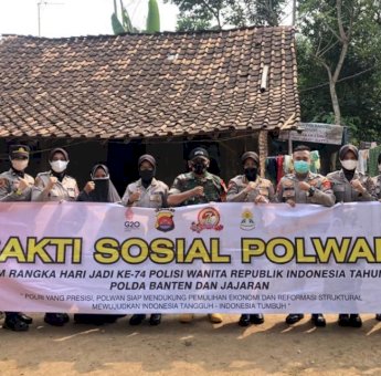 Sambut Hari Jadi Polwan ke-74, Polwan Polda Banten Gelar Bakti Sosial