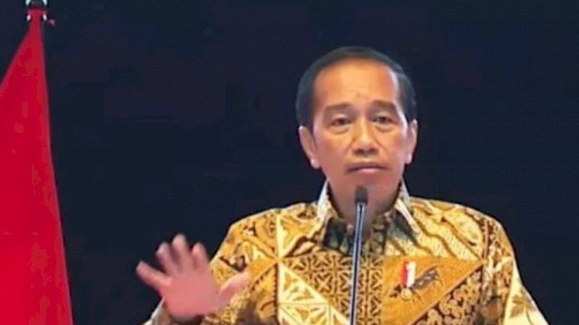 Presiden Jokowi saat berada di Sentul International Convention Center Bogor Hadiri Silaturahmi Nasional Persatuan Purnawirawan TNI AD.(Istimewa)