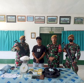 Anggota TNI Perbatasan di Kaltara Gagalkan Penyelundupan Sabu 1 Kilo dari Malaysia