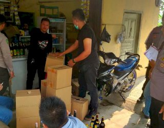 Ops Pekat I Maung 2022, Polres Lebak Amankan Ratusan Botol Miras
