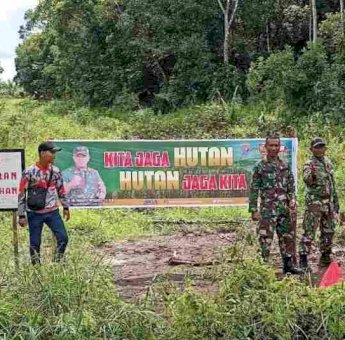 Koramil 1015-08 MBK Bersama PT RMU Ajak Masyarakat Seranau Patuhi Larangan Membakar Hutan dan Lahan