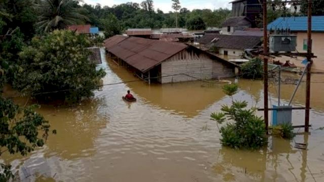 Banjir Rendam Tiga Kecamatan di Wilayah Kabupaten Katingan Kalimantan Tengah.(Istimewa)