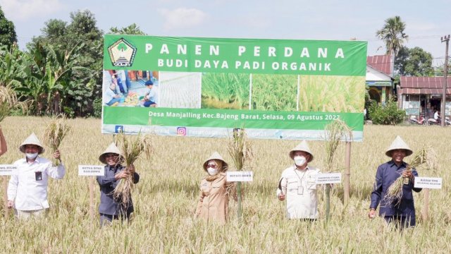 Pemkab Gowa dorong peningkatan produktivitas petani dengan memberlakukan penggunaan pupuk organik ke petani. (Dok. Humas Gowa)