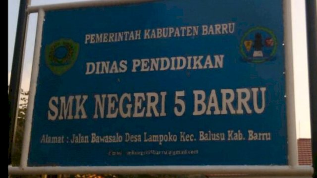 SMK N 5 Barru yang akan menjadi lokasi kunjungan manajemen Mercure Makassar Nexa. (Ist)