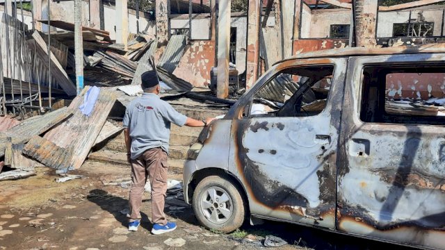 Kantor KPU Tanah Tidung pasca terbakar Rabu (10/8) (Istimewa)