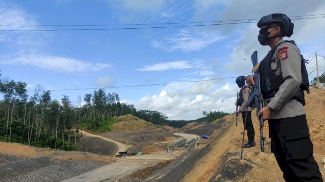 Personil Ops Nusantara Polda Kaltim Mengamankan Kawasan Inti Pusat Pemerintahan (KIPP) Ibu Kota Negara (IKN) Nusantara.( Istimewa)