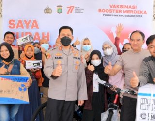 Meriahkan Gebyar Vaksin Booster Merdeka, Polres Metro Bekasi Kota Siapkan Doorprize Motor