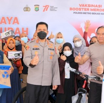 Meriahkan Gebyar Vaksin Booster Merdeka, Polres Metro Bekasi Kota Siapkan Doorprize Motor