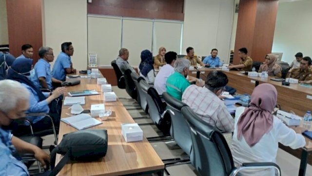 Rapat Koordinasi Pengelilaan IPAL Losari di Ruang Rapat Sekda Kota Makassar, Senin (15/08/2022). (Istimewa)