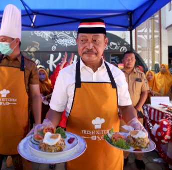 Meriahkan HUT RI ke-77, Wabup Gowa Raih Juara Satu Lomba Masak Nasi Goreng