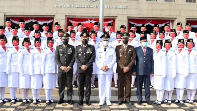 Jajaran Forkopimda Kota Jakarta Barat usai menggelar Upacara Kemerdekaan RI ke-77 di Kantor Wali Kota Jakbar. (Foto: Istimewa)