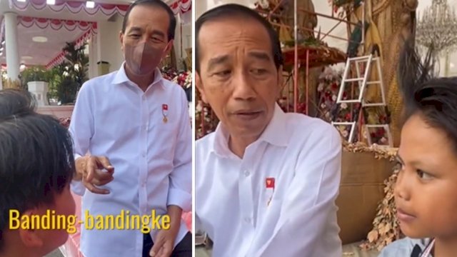 Presiden Jokowi Berbincang Dengan Penyanyi Farel Prayoga. (FOTO:Tangkapan Layar Video)