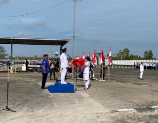 Melihat Suasana Upacara HUT RI ke 77 di Terminal Gambut Barakat, Banjar