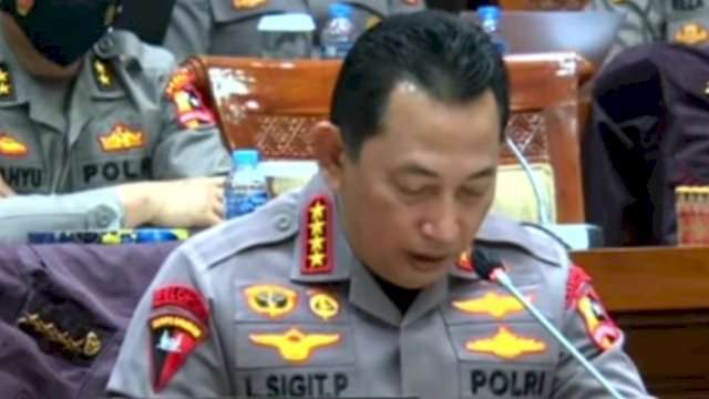 Kapolri Jenderal Pol Listyo Sigit Prabowo Hadiri Rapat Dengar Pendapat Bersama Komisi III DPR RI.(Foto: Tangkapan Live YT)
