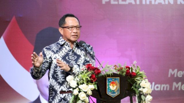 Menteri Dalam Negeri Tito Karnavian, memberikan sambutan di Pelatihan Kepemimpinan Nasional. (Foto: Istimewa)