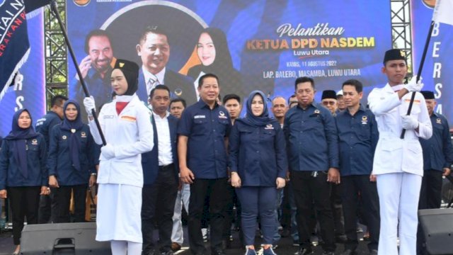 Suasana pelantikan Putri Dakka sebagai ketua DPD NasDem Luwu Utara, Kamis (11/8/2022). (Foto: Istimewa)