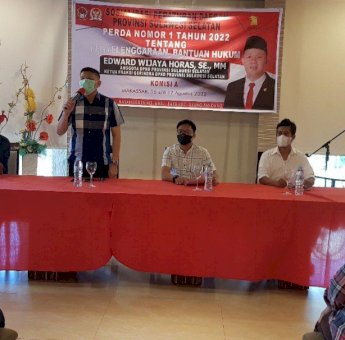 Serapannya Masih Rendah, Anggota DPRD Sulsel Edward Horas Sosialisasikan Perda Bantuan Hukum