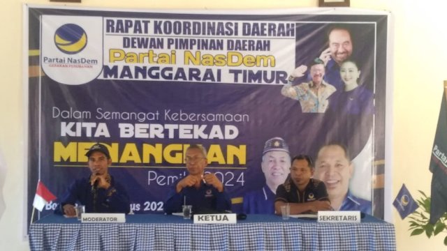 Suasana Rakorda yang digelar DPD Partai NasDem Kabupaten Manggarai Timur, Senin (29/8/2022). (Foto: Istimewa)