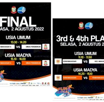 Babak Final Fun Futsal, Tim PDAM Bertemu Tim Dinas Pendidikan Makassar