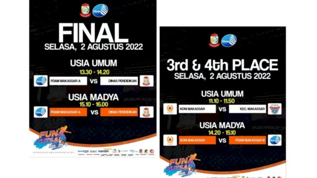 Jadwal Pertandingan Fun Futsal. (Istimewa)
