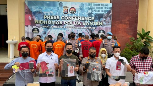 Ket : Kabid Humas Polda Banten Kombes pol Shinto Silitonga Gelar Press Confrence Ungkap Perjudian Di Wilayah Polda Banten (Foto : Istimewa)