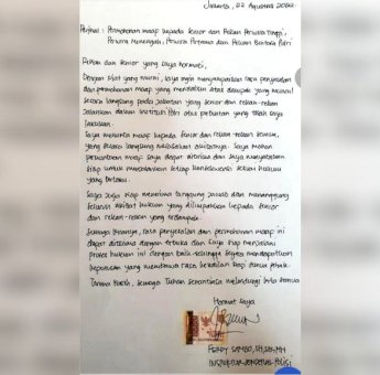 Beredar Surat Permohonan Maaf Irjen Pol Ferdy Sambo, Begini Isinya