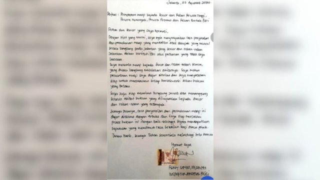 Surat Ferdy Sambo Beredar Melalui Sosmed (Istimewa)