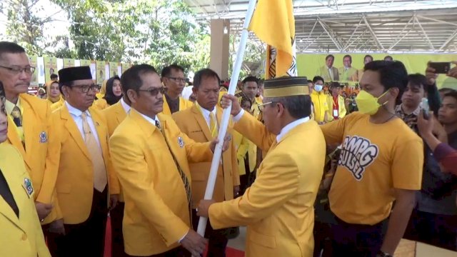 Pelantikan Pengurus DPD II Partai Golkar Kabupaten Takalar di Alun-alun Lapangan Sepak Bola Makkatang Daeng Sibali, Kabupaten Takalar, Minggu (28/08/2022). (Istimewa)