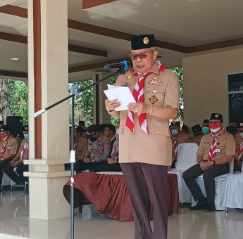 Jadi Pembina Apel Besar Pramuka ke-61, Taufan Pawe Pesankan Pegang Teguh Kode Kehormatan Pramuka
