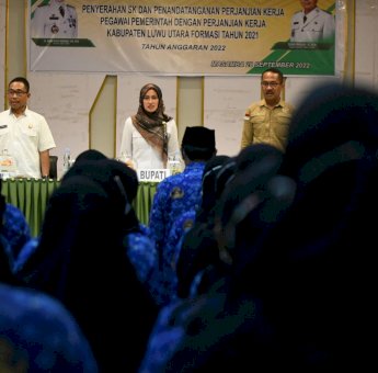 Disaksikan Ketua DPRD Luwu Utara, 211 ASN PPPK Formasi 2021 Terima SK dari Bupati Luwu Utara