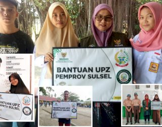 UPZ Sulsel Serahkan Bantuan ke Siswa yang Kurang Mampu di Kelurahan Barombong
