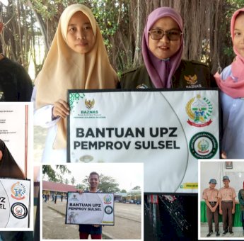 UPZ Sulsel Serahkan Bantuan ke Siswa yang Kurang Mampu di Kelurahan Barombong