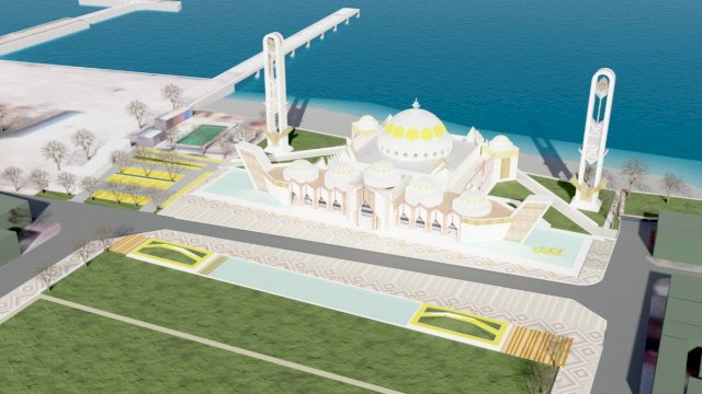 Desain Masjid Agung Kabupaten Kepulauan Selayar. (Istimewa)