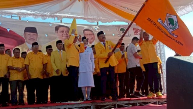 Bupati Jeneponto Iksan Iskandar Usai dilantik menjadi ketua Partai Golkar Jeneponto, Minggu (11/09/2022). (Ist)