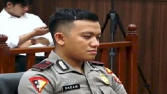 Bharada Sadam Saat Menjalani Sidang Etik. (SC)