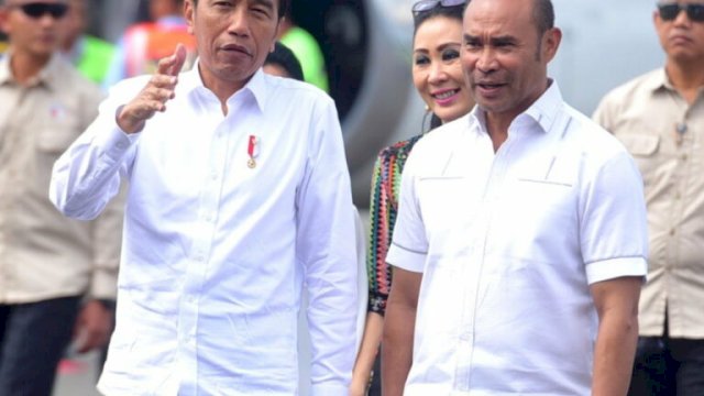 Gubernur NTT, Viktor Laiskodat saat menyambut kunjungan Presiden Jokowi ke Labuan Bajo. (Ist)