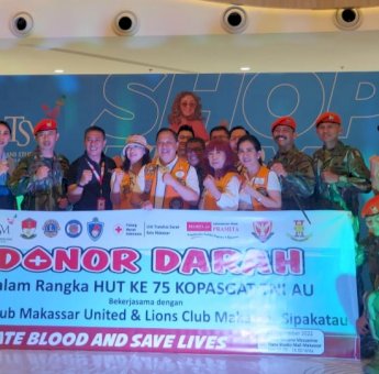 Deng Ical Apresiasi Kegiatan Donor Kopasgat, Lions Club Makassar United dan Lions Club Makassar Sipakatau