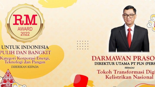 Dirut PLN Terpilih Sebagai Tokoh Transformasi Digital Kelistrikan Nasional
