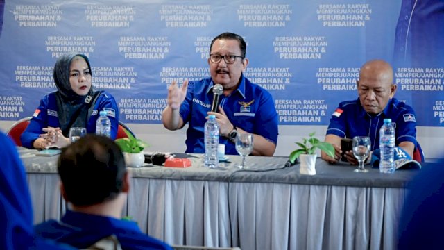 Suasana rapat pleno yang digelar DPD Partai Demokrat Sulsel di Meelo Cafe & Resto, Jalan HM Yasin Limpo, Gowa, Sabtu (3/9/2022). (Foto: Istimewa)