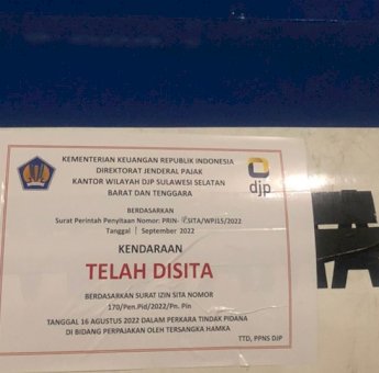 Dua Kendaraan Tersangka Pidana Pajak Disita Penyidik Kanwil DJP Sulselbarta