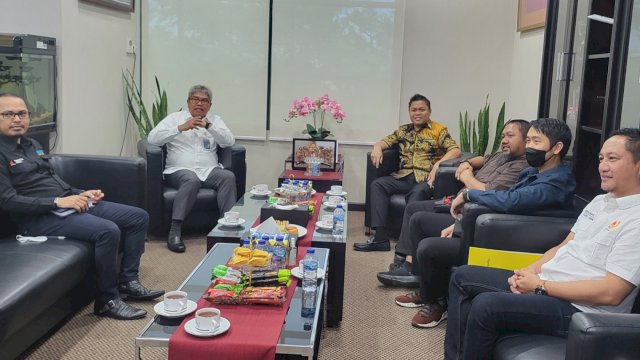 Rombongan PT SCI (Perseroda) Sulsel saat bersilaturahmi dengan pihak BNI Wilayah 07 di Makassar, Senin (19/9/2022). (Foto: Istimewa)