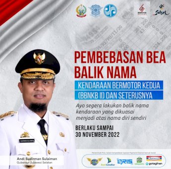 Bapenda Sulsel Bebaskan Bea Balik Nama Kendaraan Kedua, Potensi Tingkatkan PKB Provinsi