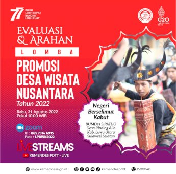 Tahap II Lomba Desa Wisata Nusantara, Desa Rinding Allo Kabupaten Luwu Utara Tertinggi Kedua