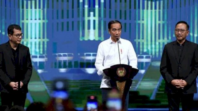 Presiden Jokowi saat meresmikan Jagat Nusantara, Sebuah Platform Digital berbasis Interaksi Sosial. (Istimewa)