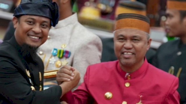 Gubernur Sulsel, Andi Sudirman Sulaiman dan Bupati Luwu Timur, Budiman.