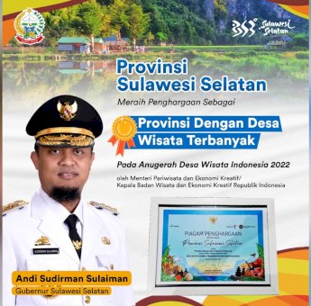 Sulsel Raih Penghargaan Menparekraf, Sebagai Provinsi Terbanyak Desa Wisata