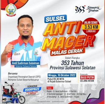 Ribut-ribut Soal Pembiayaan Sulsel Anti Mager, Ini Penjelasan Pemprov Sulsel