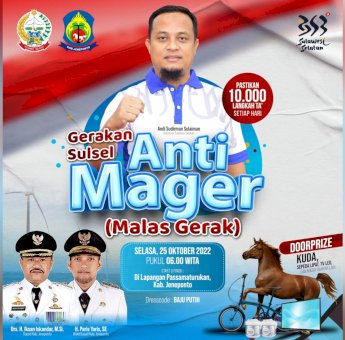 Besok Gubernur Andi Sudirman Gelar Sulsel Anti Mager Bersama Warga Jeneponto, Hadiah Utamanya Kuda